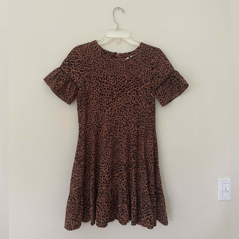 🌷 GAP Kids Brown Leopard Print Dress #1